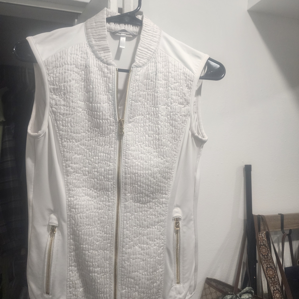 Bogner White Vest with Gold Accents